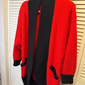 Marisa Christina Bold Red and Black Cardigan